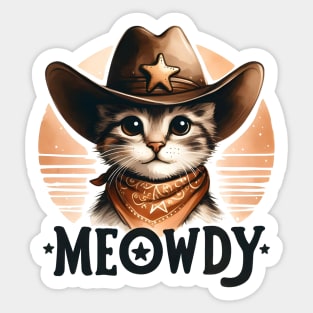 Meowdy cowboy cat Sticker